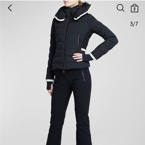 Moncler Ski Jacket. Black w white accent. Size 5.